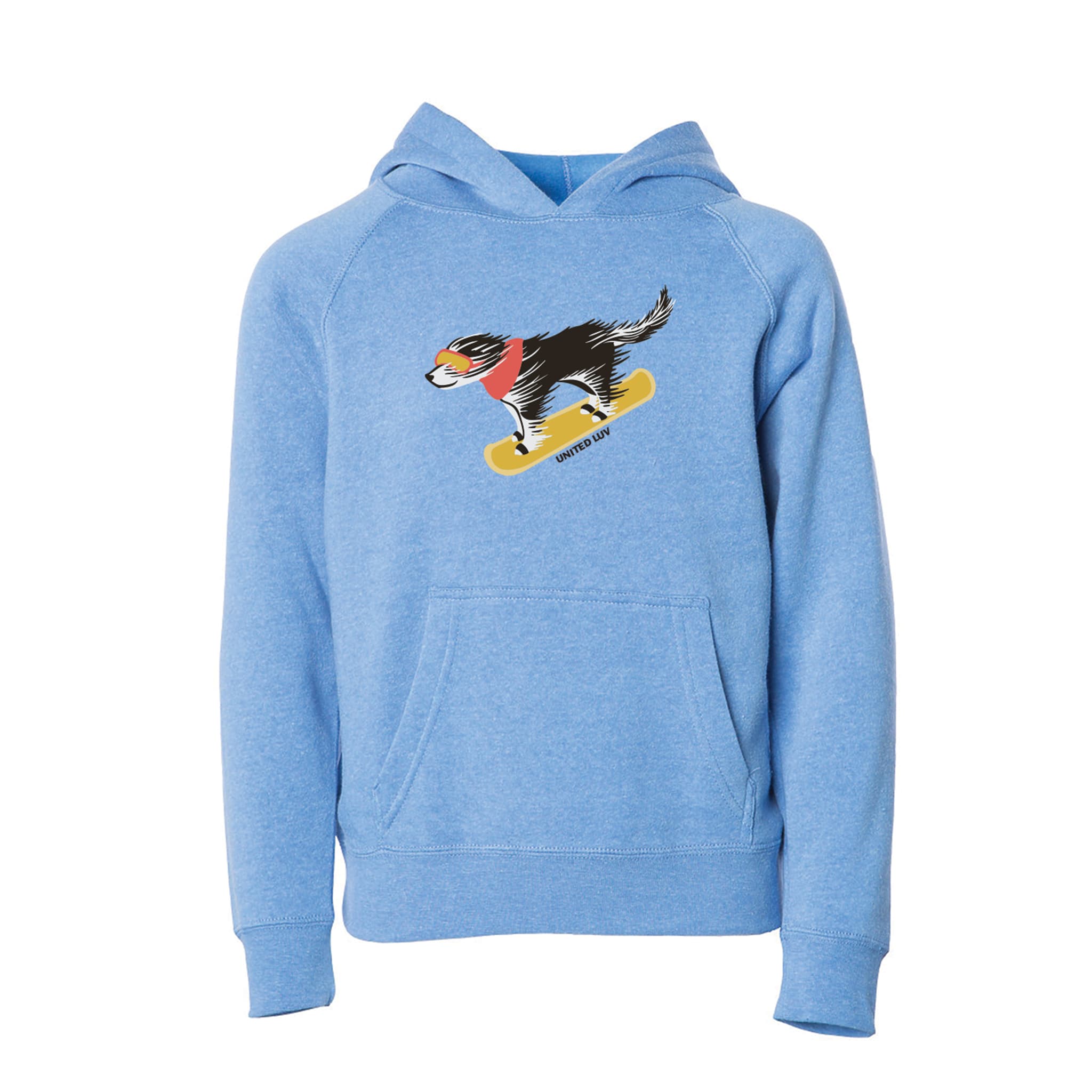 Youth Boardin' Dog Sweatshirt - Heather Blue