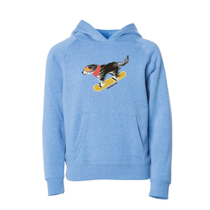 Youth Boardin' Dog Sweatshirt - Heather Blue